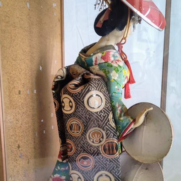 1950's Vintage Japanese Oiran Geisha Doll In Original Glass Box - Picture 4 of 6